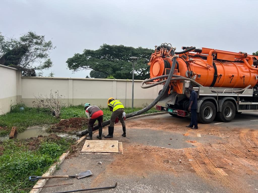 5WS field team delivering sanitation services